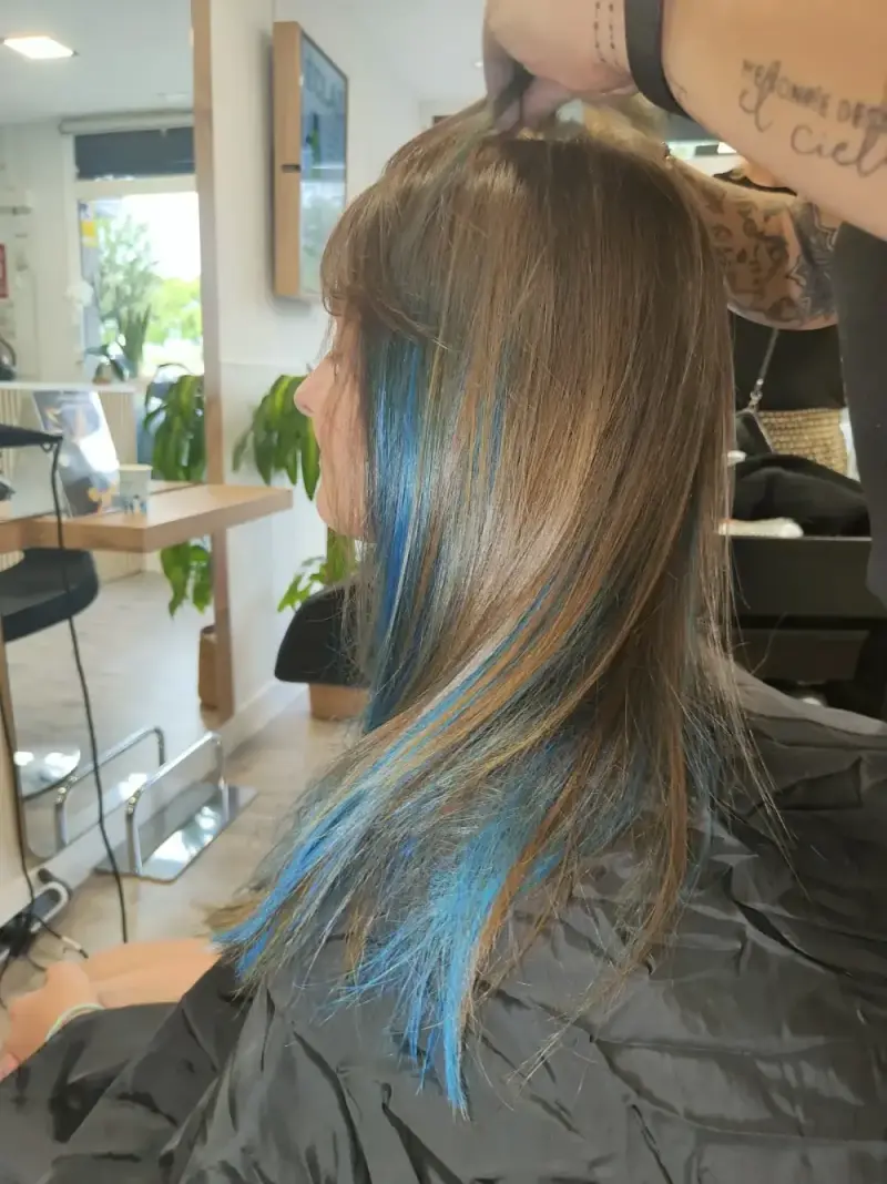 Resultado mechas castaño, Sara Corona